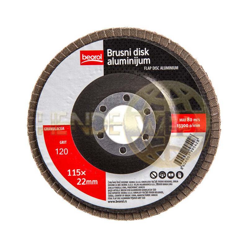 BEOROL legyezőtárcsa, ø115 mm, p120, alu - BD120A115 - BEOROL legyezőtárcsa - HendeWEB