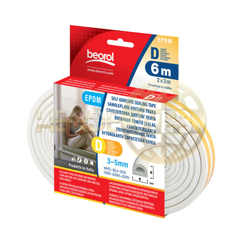 BEOROL ablakszigetelés, öntapadó, 6 m, d, fehér - DBE6 - BEOROL ablakszigetelés - HendeWEB