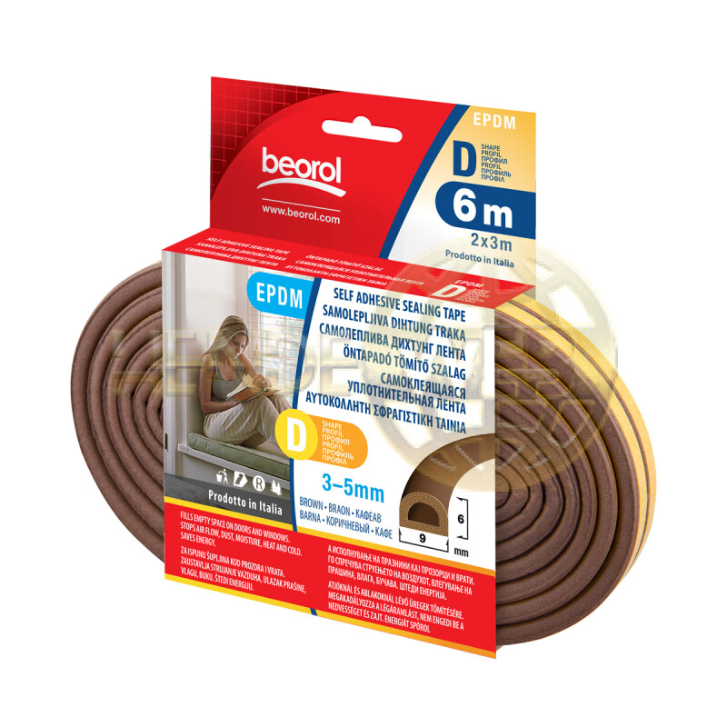 BEOROL ablakszigetelés, öntapadó, 6 m, d, barna - DBR6 - BEOROL ablakszigetelés - HendeWEB