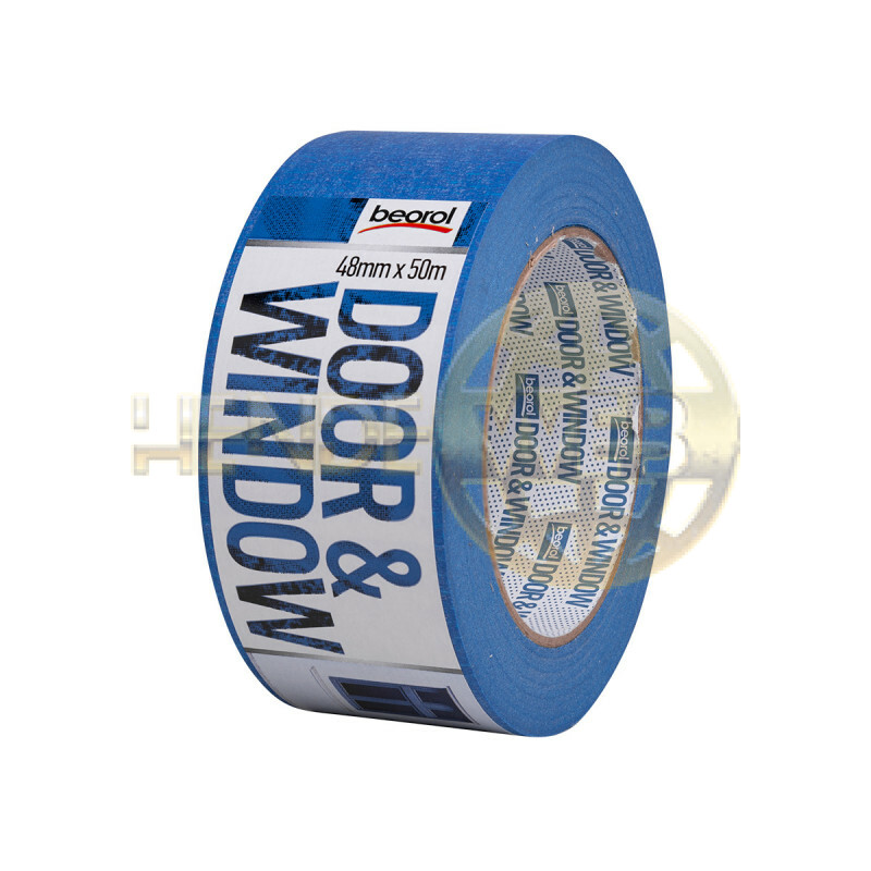 BEOROL krepp szalag, ajtó és ablak védelmére, 48 x 50 m, 80ᵒc - DK4850 - BEOROL krepp szalag - HendeWEB