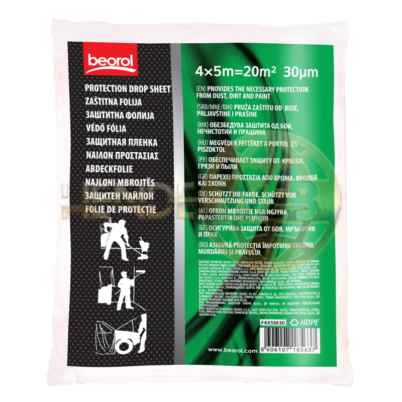BEOROL takarófólia, 4 x 5 m, 15 mikron - F4x5M30 - BEOROL takarófólia - HendeWEB