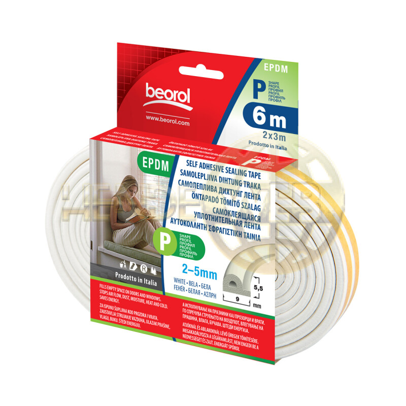 BEOROL ablakszigetelés, öntapadó, 6 m, p, fehér - PBE6 - BEOROL ablakszigetelés - HendeWEB